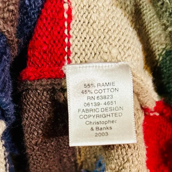 Christopher & Banks Vintage PatchWork Multicolor Cardigan Size M - Picture 4 of 4